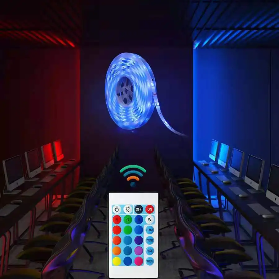 5 м IP20 12 В 5050RGB 150 светодиодная полоса набор блистеров 24/44Key ИК контроллер в ЕС адаптер RGB5050 комплект RGB