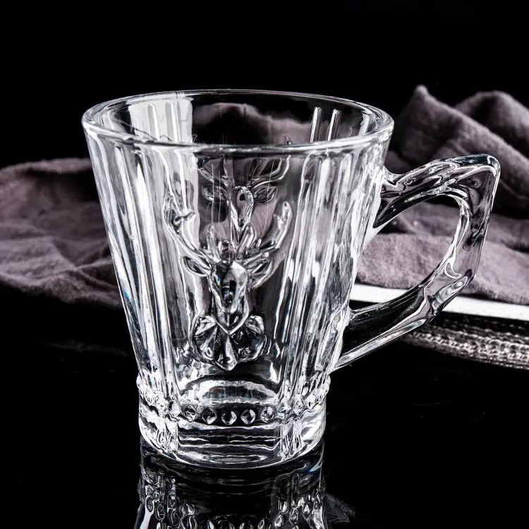 tea mugs creative clear glass cups for tea and coffee 8oz Christmas gift elk deer shape home hotel ABO RTS