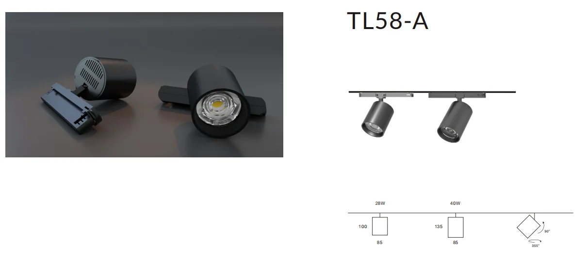 New Design High Lumens Reflector Lens Led Track Light Focus CRI80 CRI90 UGR 19 Cob Liner Track Rail Retail Shop