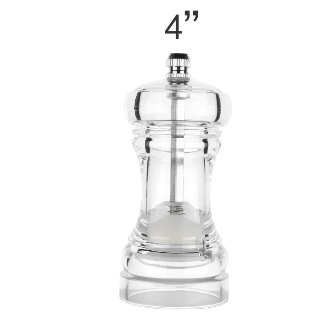 Wholesale mini salt and pepper mills manual acrylic pepper mill chilli mill pepper grinder for kitchen