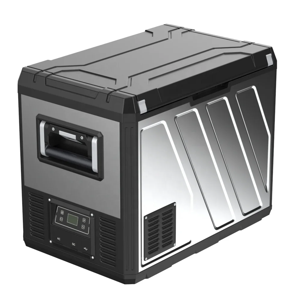 50L Portable Camping Refrigerator Freezer single-Zone 12V/24V Compressor Aluminum Plastic Solar Powered fridge