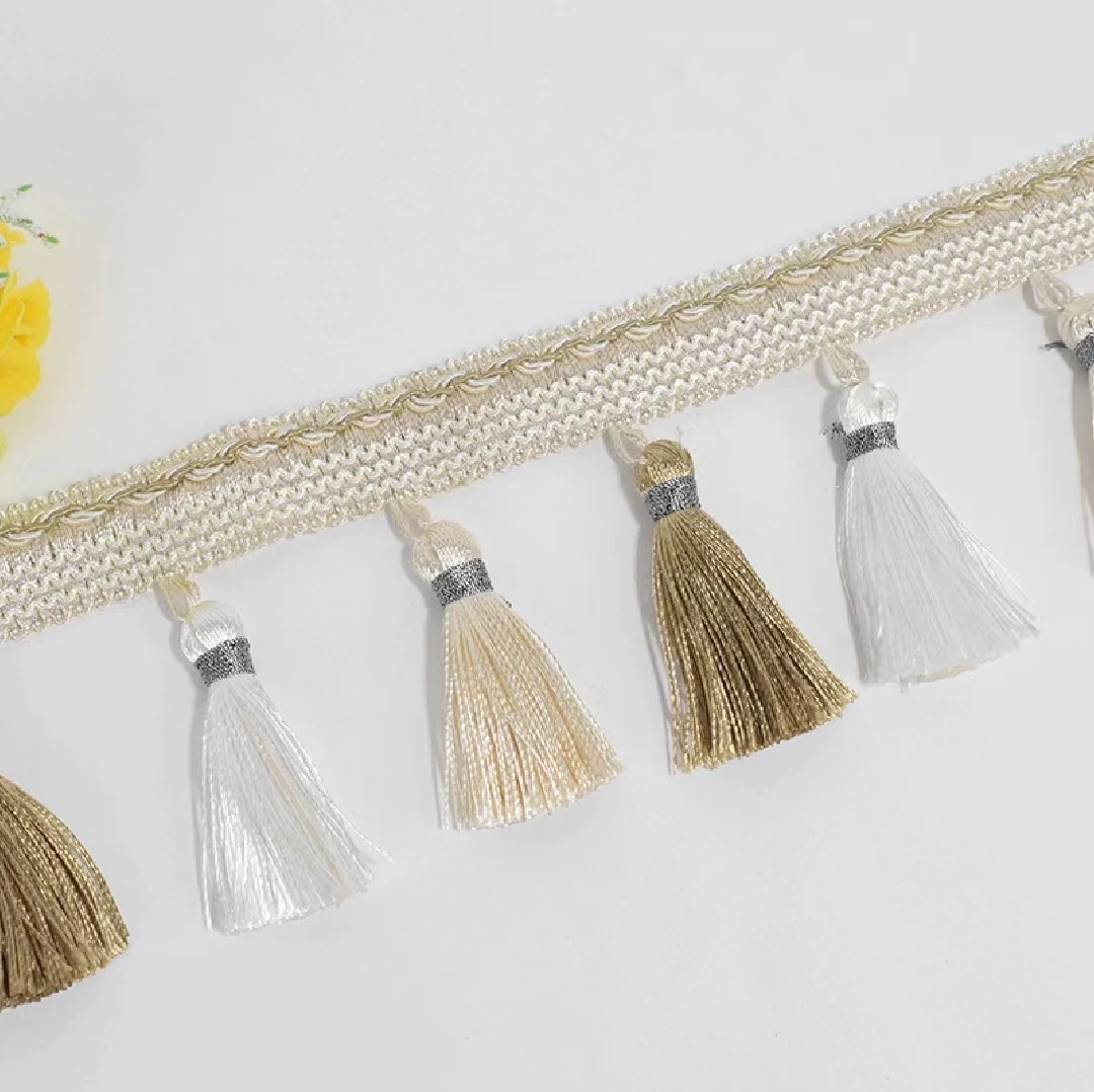 Stocked colorful sewing tassels lace  accessories pom pom trim for curtain new decorative tassels