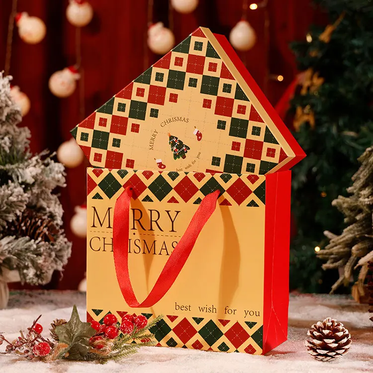 Wholesale High Quality Box Christmas Gift Box Custom Pattern Packaging Cardboard Food Sweet Christmas Gift Box