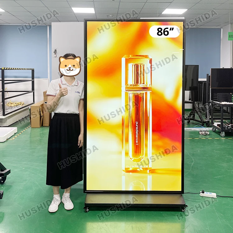 65 75 85 inch 4K UHD shopping mall android touch screen lcd digital signage video advertising digital kiosk touch screen
