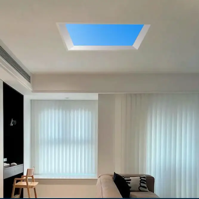 Hotsale Topsung 450*450mm tuya controller square panel lamps ultra thin led ceiling panel artificial skylight