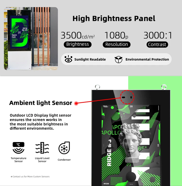 MWE Signage Lk10 55 дюймов цифровой Dooh ЖК-киоск высокой яркости уличный 2500nits Totem Ip65 Водонепроницаемый киоск