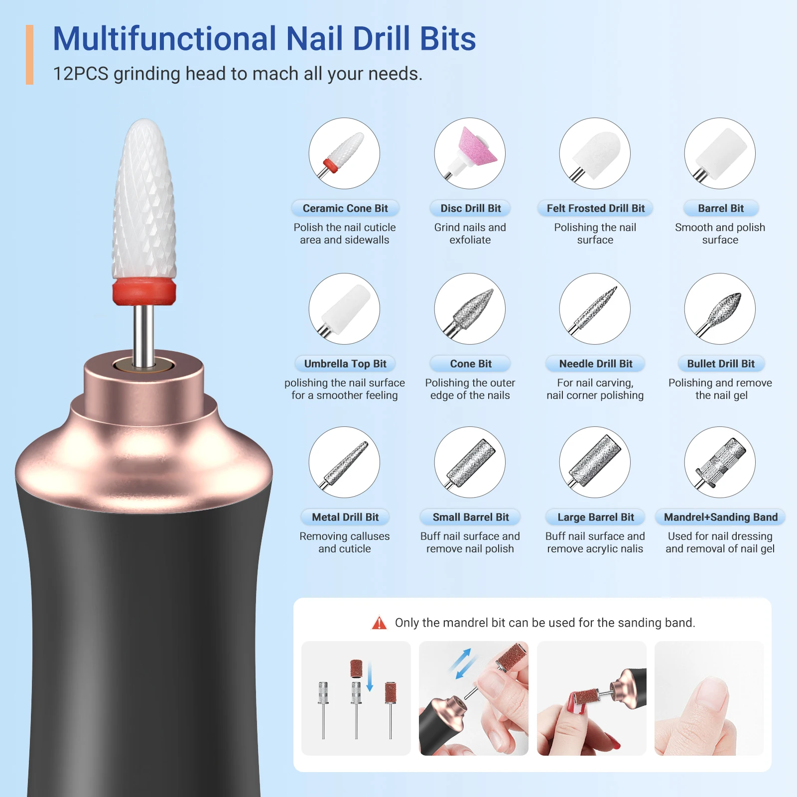 Handpiece E-File Nail Polish Equipment 2024 Hot Sale Usb Charging Home Use Nails Salon Art Tools Set Odm Oem Nail Drill Machine