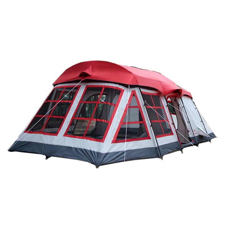 
Outdoor camping tent Big tent Two-bedroom and one-living tent outdoor camping rainproof 8 people, 10 people and 12 people 