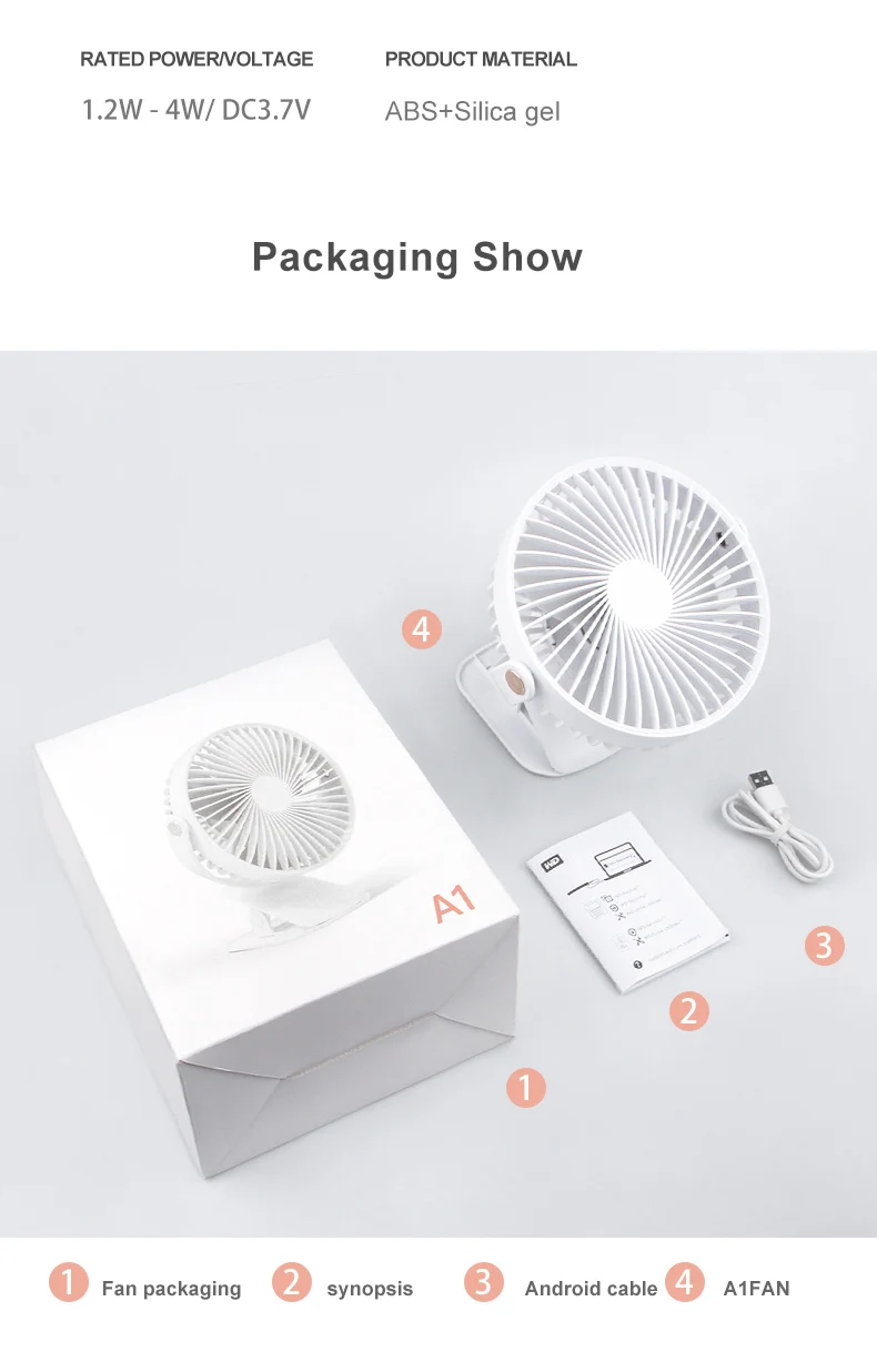 2022 China Custom Factory Wholesale Multifunctional Desktop Charging Table Usb Mini Portable Clip Fan