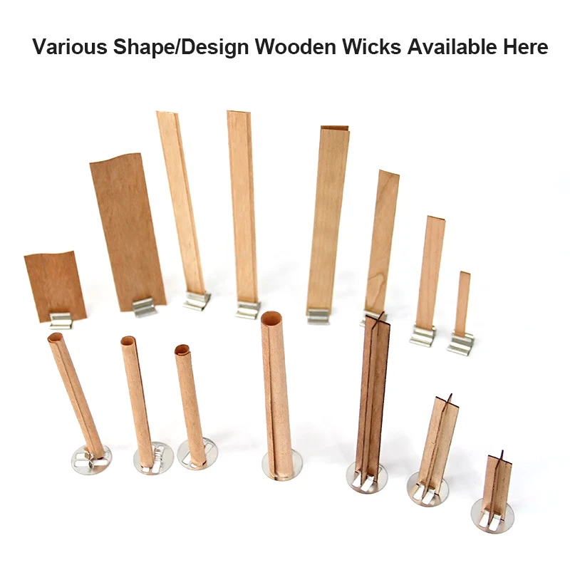 Smokeless Coll Pre-waxed Candles Wood Wick 0.5Mm Crackling Wooden Wicks for Candle Making