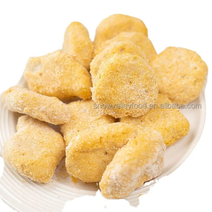 100% Plant Based Vegan Meatless Substitute fast cook Spicy Veggie gummy texture chicken Nuggets by Non-GMO Soy