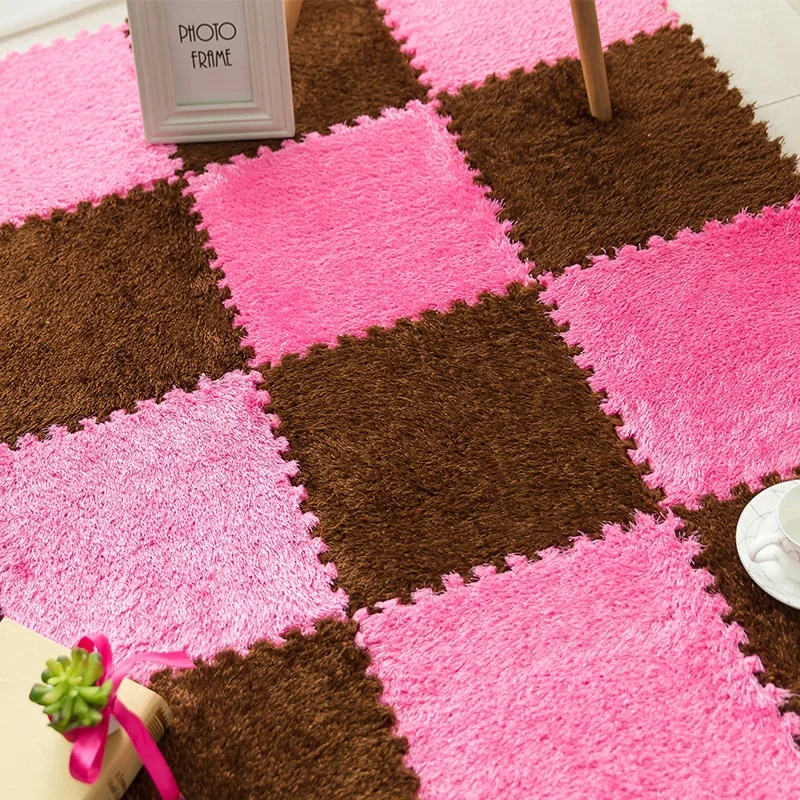 Factory Function Custom Suede Foam Mat Soft Puzzle Sportvloer Mma Living Room Bedroom Babyplay Active Thickened Plush Mat