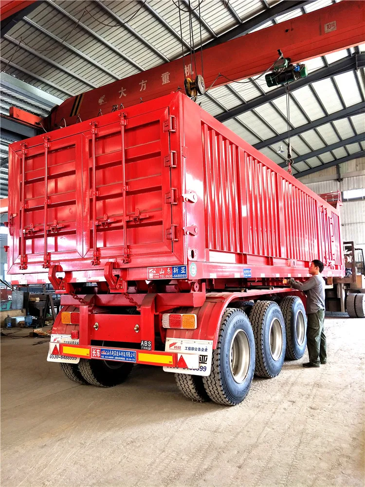 Tandam axle light tipper trailer for grain and fertilizer transport trailer