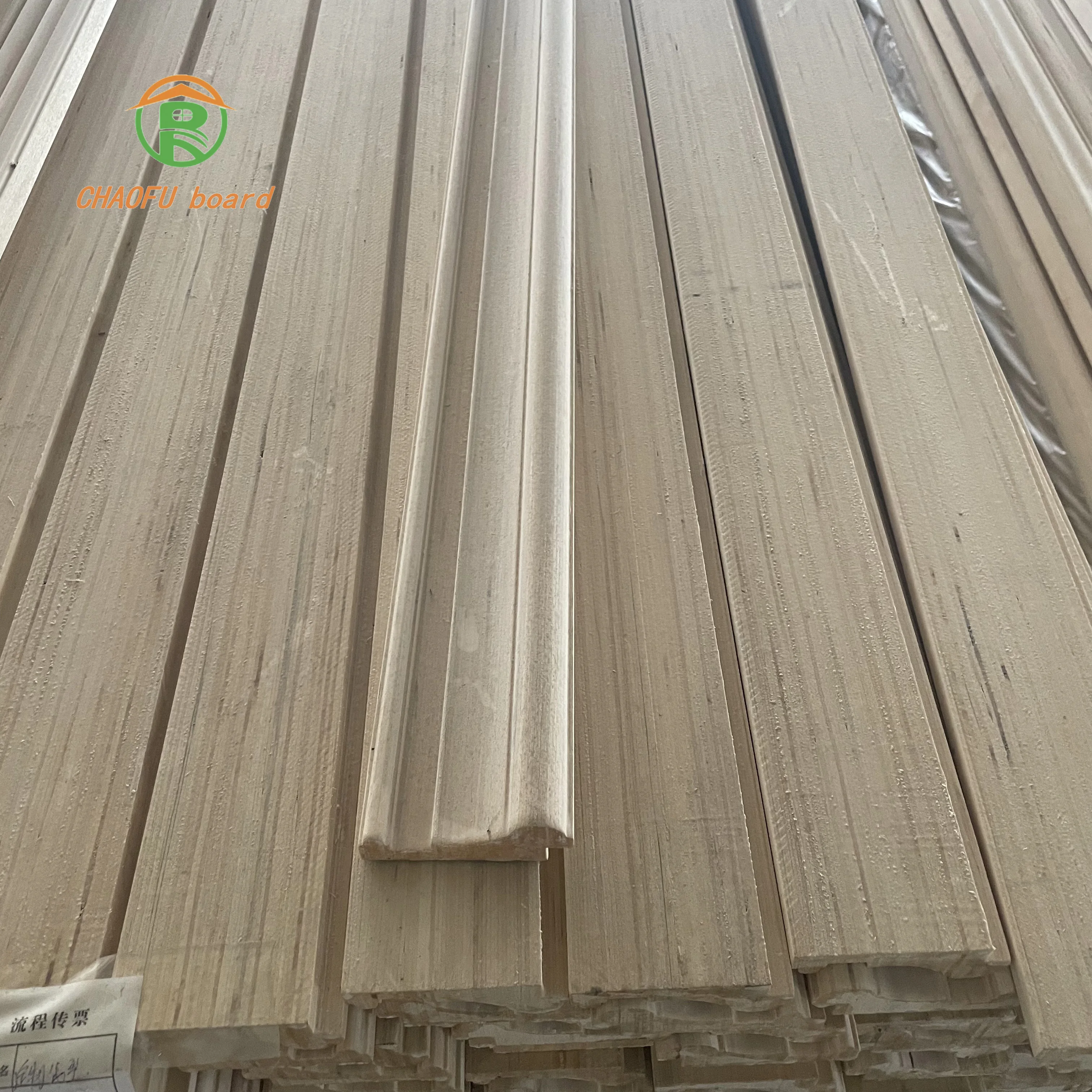 carved wood strips coating film wood skirting line shape customization decoration wood strip chinese factory