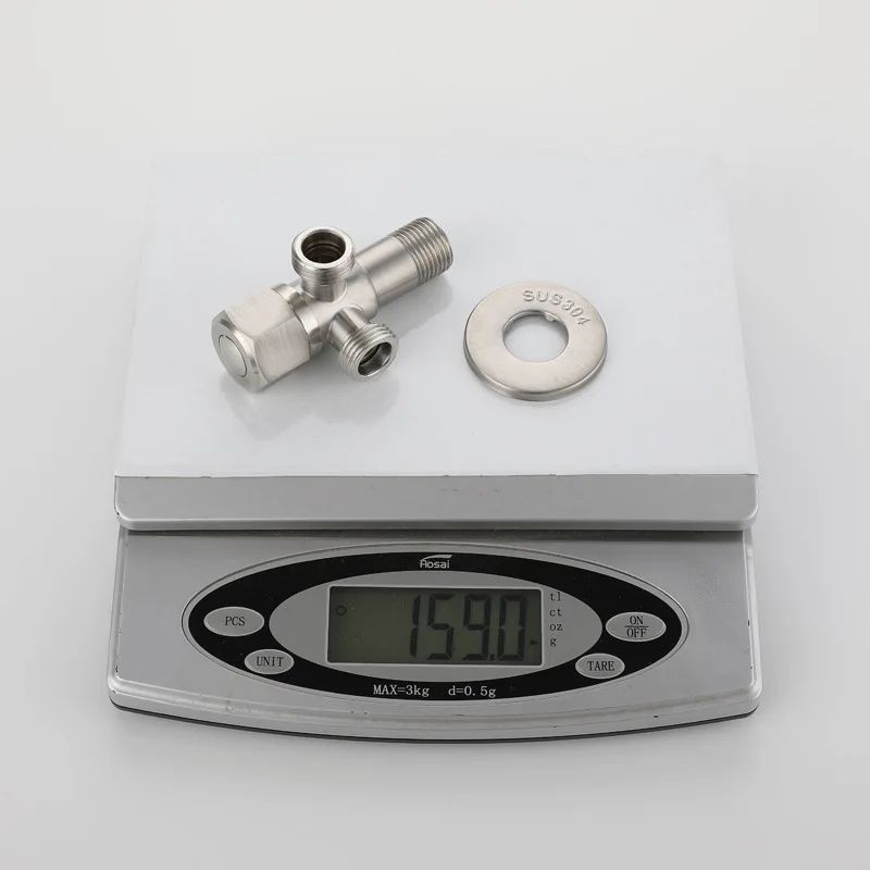 Thickened 304 Stainless Steel Angle Valve 3 Way Corner Valve Water Heater Check Valve