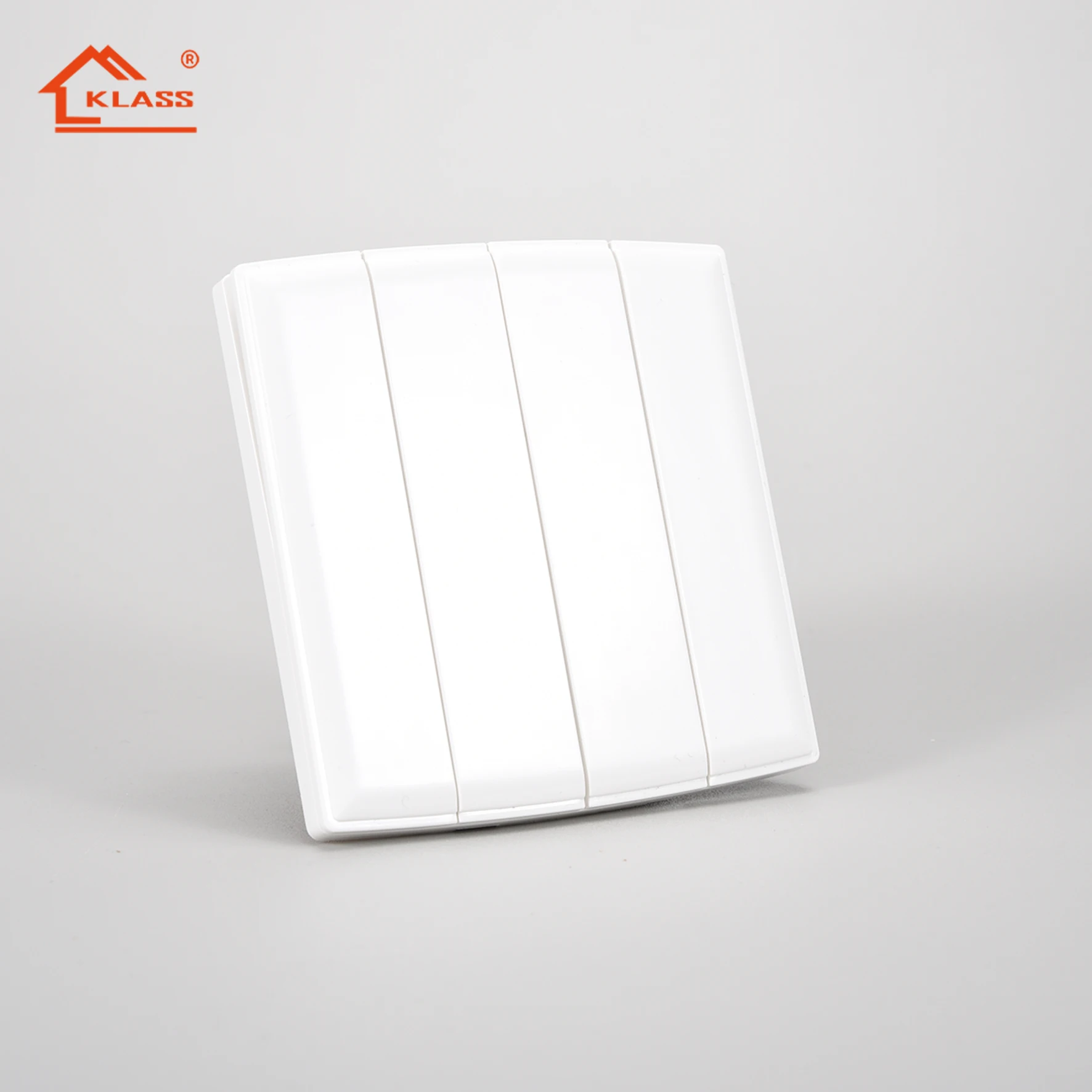 KLASS British standard 16A  250V wall switches with 2 gang 1 way push button switches for home electric power switch and socket