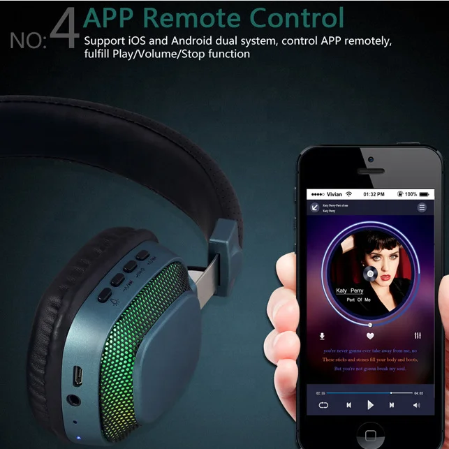 
Luminous Bluetooth Headphone Colorful Light Headset Music Call Wireless Earphones 