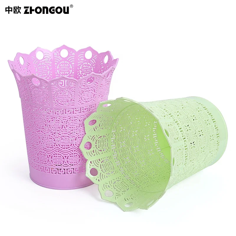 Plastic Bathroom Office trash can Paper basket baskets without cover