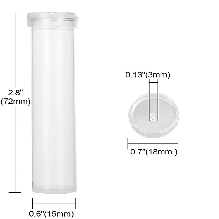 Садовая Декоративная Прозрачная пластиковая трубка для цветов, 2,8 дюйма, 7 см, 10 мл