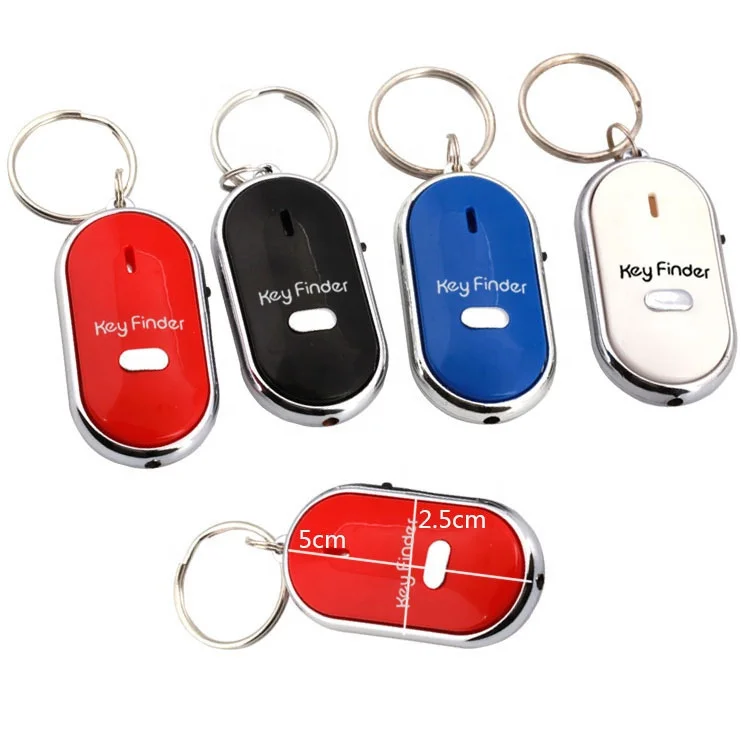 LED light torch remote anti-lost smart alarm  whistle key finder sound control keyring locator keychain