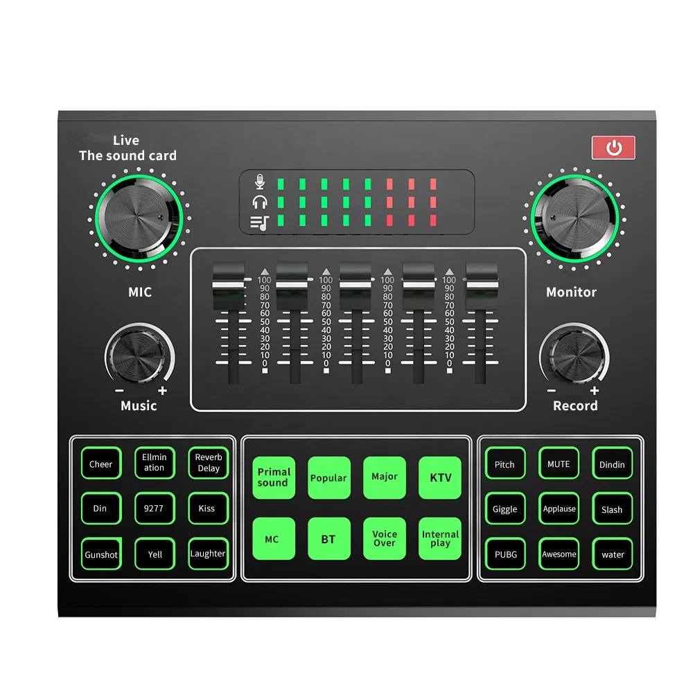 V9 аудио интерфейс dj звуковая карта usb студия запись Внешнее подключение телефон и Компьютер караоке прямая трансляция звуковые