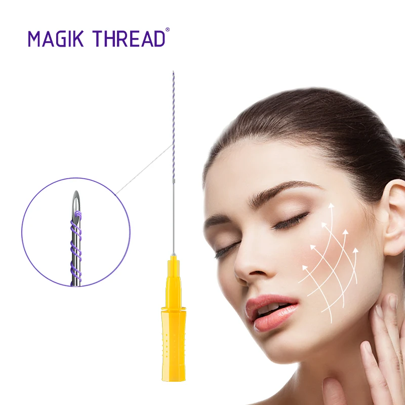 Magik Thread hilos de rejuvenecimiento facial y estiramiento pdo tornado screw 26g 60mm facelift pdo wires threads