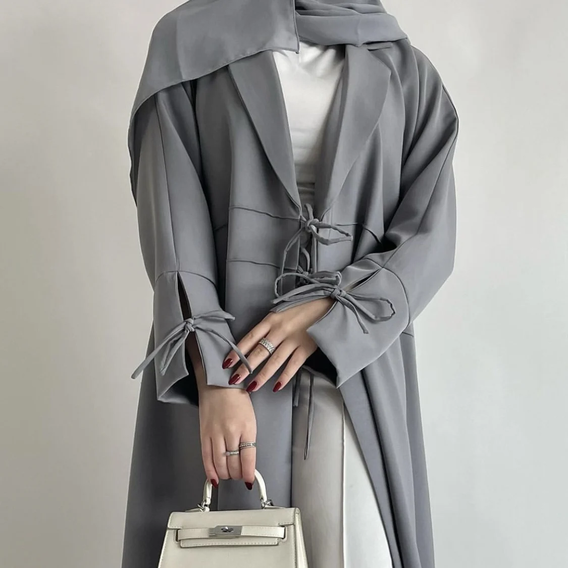 Бальное платье Абайи с поясом на ближневосточном поясе, скромные платья Абайи с низким мокном, синие мусульманские осенние платья из шифона и полиэфирного волокна