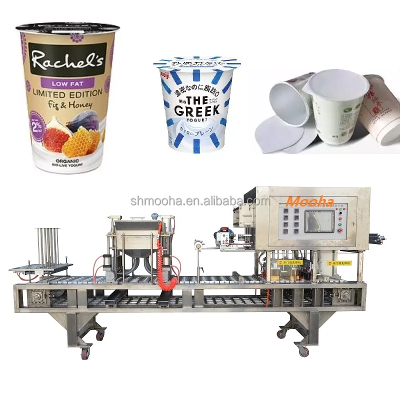 Automatic Porridge Cup Filling Sealing Macihne 200ml Yogurt Cup Filling Packing Machines 100ml Fruit Jam Cup Packaging Machine