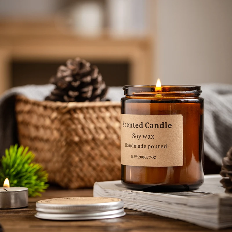 Luxury Custom Glass Jar Natural Soy Wax Scented Candle Wholesale