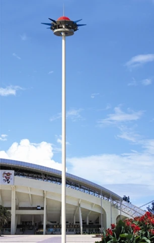 15m 20m 25m 30m 35m 40m high mast light pole for football field with flood light or cast light