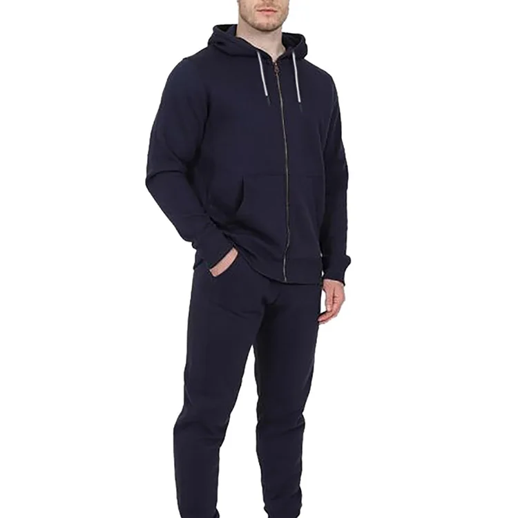 Wholesale Unisex Casual Sweatsuits Full Zip Warm Tracksuits For Men Factory 2 Pieces Custom Logo Casual Jogging Tracksuit Set