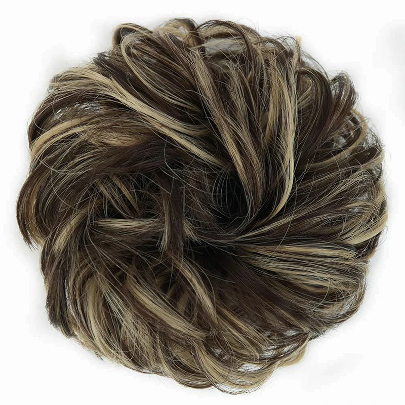fujia Curly Chignon Hair Bun Cola De Caballo Pelo Fibra Natural Synthetic Hair Ring Wrap On Messy Hair Ponytails Bun