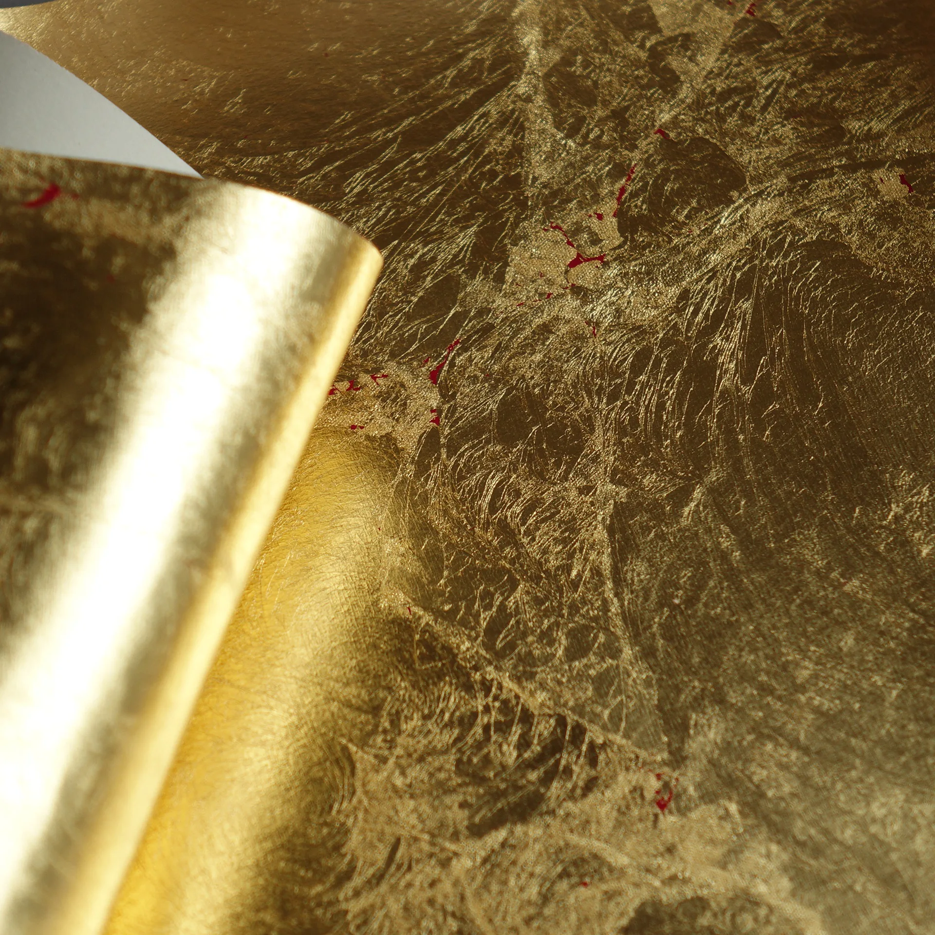 Zhenling luxury handcrafted special metallic gold leaf foil wallpaper for interior home wall decoration