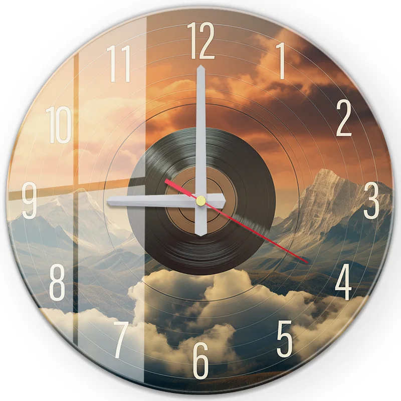 Роскошные Круглые Стеклянные Настенные часы с абстрактным узором кварцевый механизм радио украшение дома для гостиной