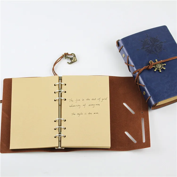 New style Vintage Pirate Anchors Notebook Leather Diary Notepad Loose