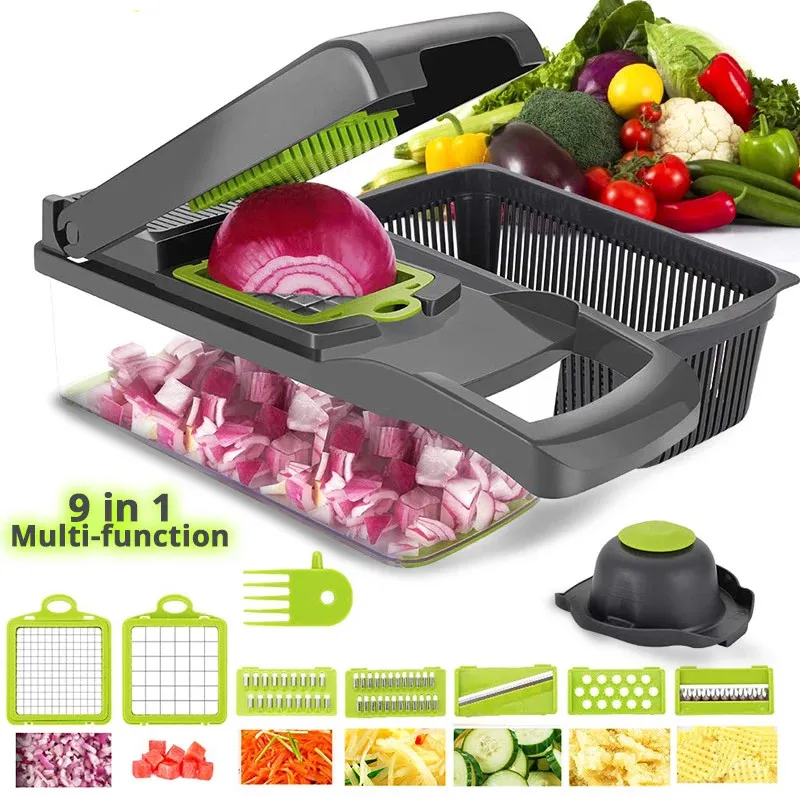 Vegetable Cutter Multifunctional Mandoline Slicer Fruit Potato Peeler Carrot Grater Kitchen Accessories Basket Vegetable Slicer