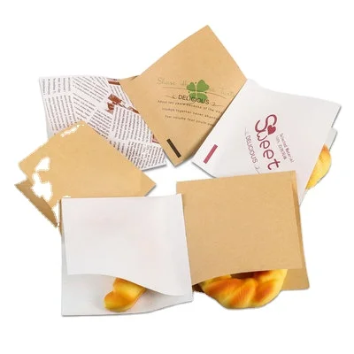 Low minimum order quantity disposable hamburger, French fries, bread, food, kraft paper bag