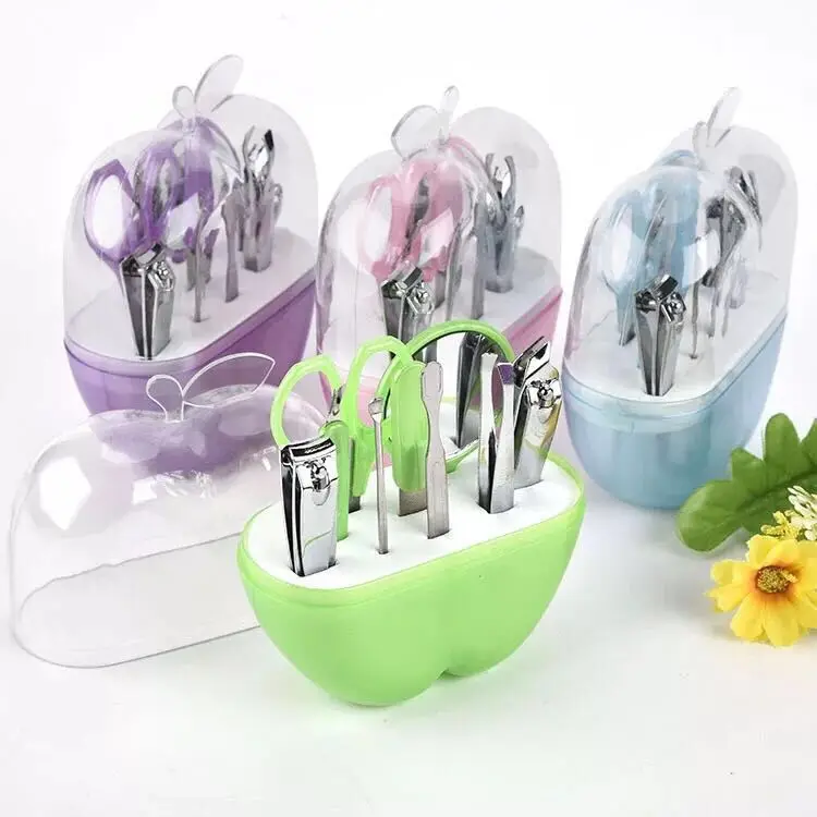 Promotional Gifts Pink Apple Shape 9pcs Manicure Set