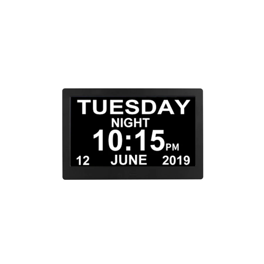 7 inch alarms dementia clock large display digital calendar day clock for vision impaired elderly memory loss people