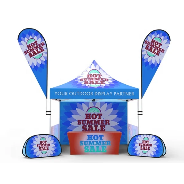 Wholesale 3*4.5m 10*15ft Print Logo Custom Advertising Commercial Canopy Portable Gazebo Tents Outdoor Trade Show Tent