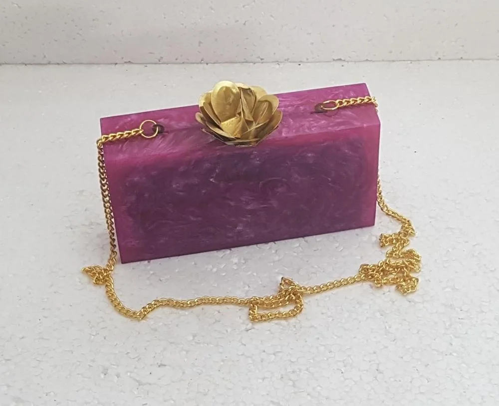 Resin Handcrafted White Hot Selling Clutch And Evening Bag