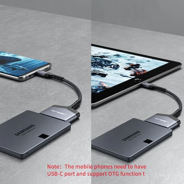  Jsaux USB 3 0 кабель с разъемами типа C и SATA 2 5 дюймов внешний жесткий диск сверхвысокой плотности цвет серебристый металлик внутренний для 22 Pin адаптер Поддержка мобильного телефона