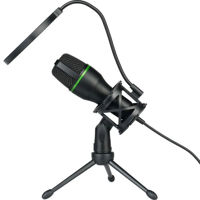 RGB проводной компьютерный микрофон для ПК игровой Настольный конденсаторный со штативом