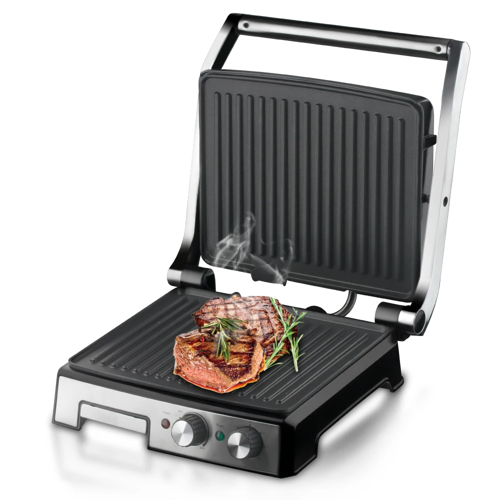 Оптовый Поставщик популярный электрический гриль для барбекю Panini Press стейка контактный со съемной капелькой