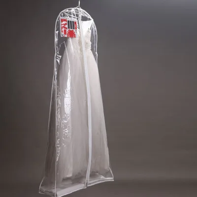Transparent Waterproof PVC Clothes Storage Garment Bag Solid Cover For Wedding Dress