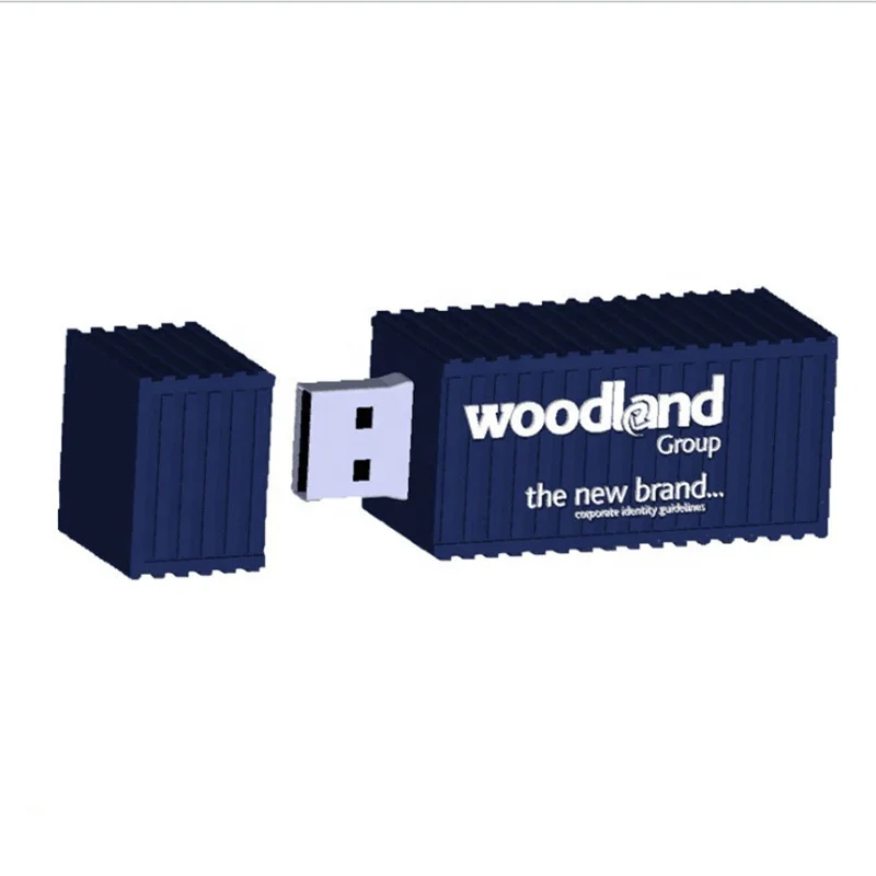 1GB Container Truck Lorry Track Wagon Shape Usb Flash Pen Drives for Shipping Logistics Cargo Company Groups Promotional Event