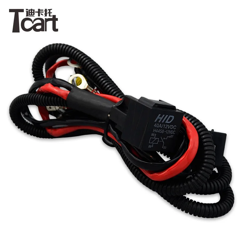 Tcart auto Light Accessories 12v 35w HID Xenon Headlight bulb 9005 9006 HID Power Relay Harness xenon lamp Auxiliary adapter