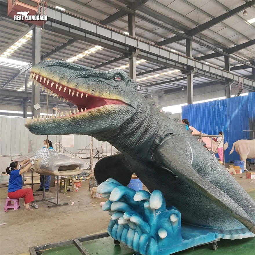 Water Park Customized Life Size Mosasaur Animatronic Marine Animal for Sale