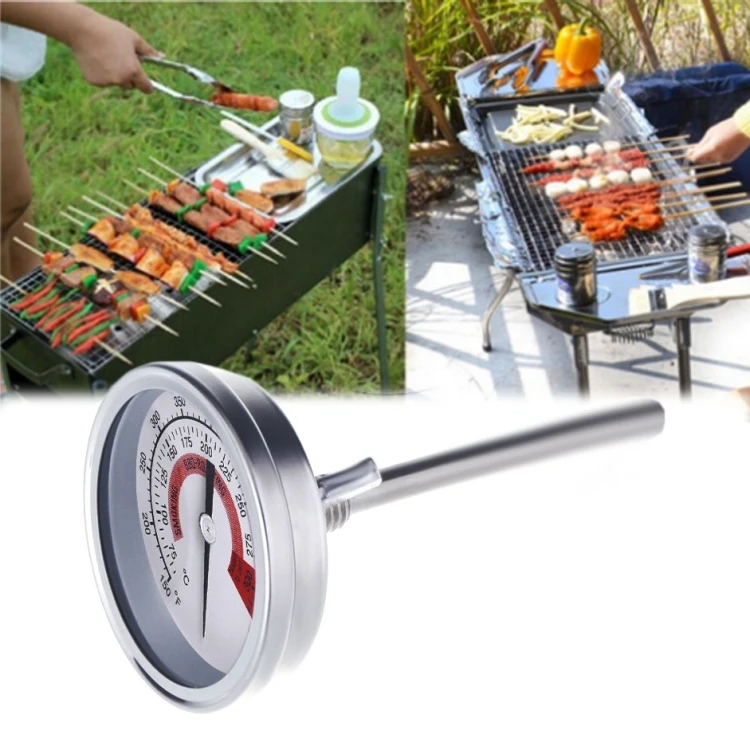New Stainless Steel BBQ Smoker Grill Thermometer Temperature Gauge 10-400C Bimetallic Oven Thermometer
