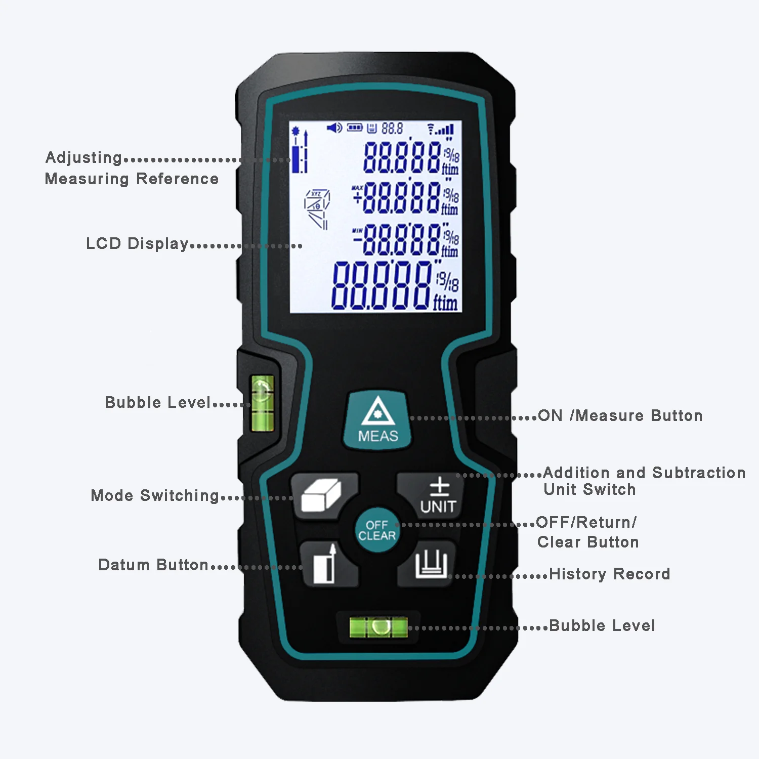 Professional Laser Rangefinder 40M 80M 100M Electric Distance Meter High Precision Outdoor Measuring Instrument Tool